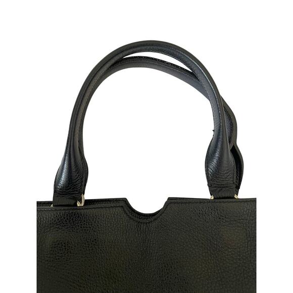 Authentic Versace Collection Pebbled Leather Chain Top Handle Bowler Bag Luxury - Picture 12 of 16